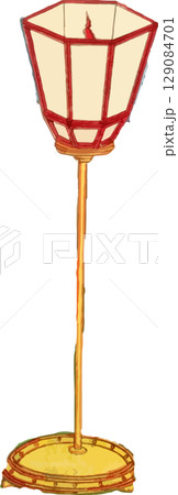 行燈の浮世絵素材 行燈の浮世絵素材 129084701