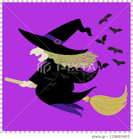 Halloween_Witch and Bat Halloween_Witch and Bat 129085403