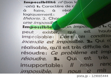 Impossible highlighted in a French dictionary 129085444