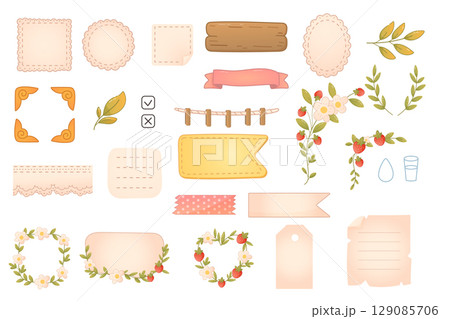 Big set of cute planner and journal elements Big set of cute planner and journal elements 129085706