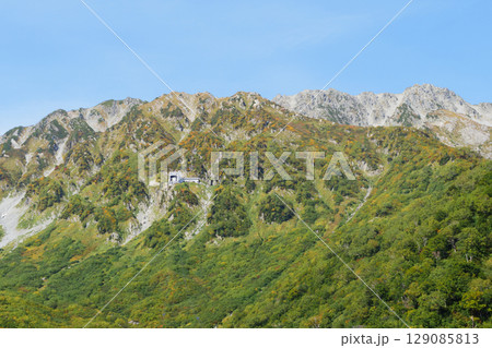 黒部平から見上げる初秋の立山連峰 129085813