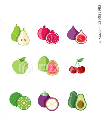 Fruits collection flat design fruit concept vector illustration Fruits collection flat design fruit concept vector illustration 129085992