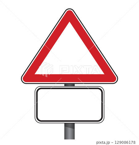 empty triangle traffic sign isolated vector illustration empty triangle traffic sign isolated vector illustration 129086178