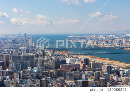 大阪都市風景 梅田スカイビル 空中庭園展望台からの眺望 大阪都市風景 梅田スカイビル 空中庭園展望台からの眺望 129086291