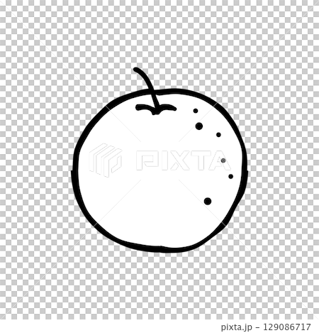 Pear illustration (black and white) 129086717