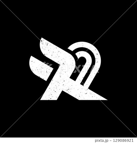 Letter R wing modern flat logo design 129086921
