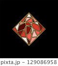 Abstract square polygon geometric vector logo 129086958