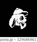 Bunny hat funny simple logo design 129086961