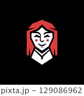 Woman smile geometric style vector logo 129086962
