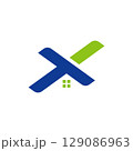 Initial X home modern flat simple logo design 129086963