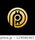 Letter P in circle vector logo design 129086965