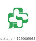 Plus medical leaf nature simple logo 129086968