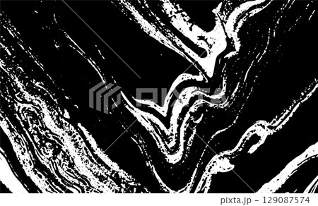 Grunge detailed intertwined texture, threads, lines, wire, veins, monochrome. Grunge old detailed black and white, gray texture. Vector background 129087574