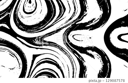 Grunge detailed intertwined texture, threads, lines, wire, veins, monochrome. Grunge old detailed black and white, gray texture. Vector background 129087578