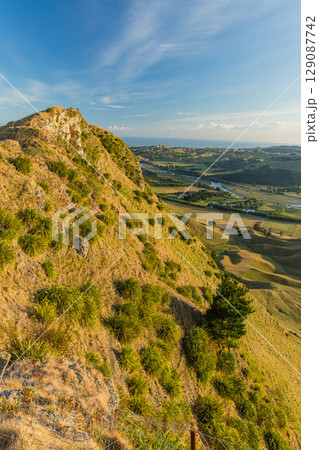 ニュージーランド　ホークス・ベイ地方にあるテ・マタ・ピーク頂上からの朝の風景 129087742