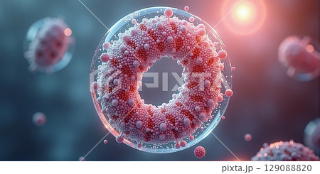 Microscopic liposome spheres with molecular core, encapsulated by lipid bilayer, enabling precise drug delivery and targeted therapeutic transport Microscopic liposome spheres with molecular core, encapsulated by lipid bilayer, enabling precise drug delivery and targeted therapeutic transport 129088820