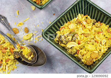 Bowls with colorful powders and spices. Bowls with colorful powders and spices. 129090092