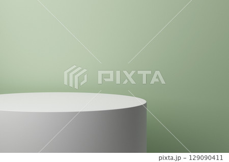 A podium backdrop with natural shadows that can be used in a variety of designs. 3D rendering. 129090411