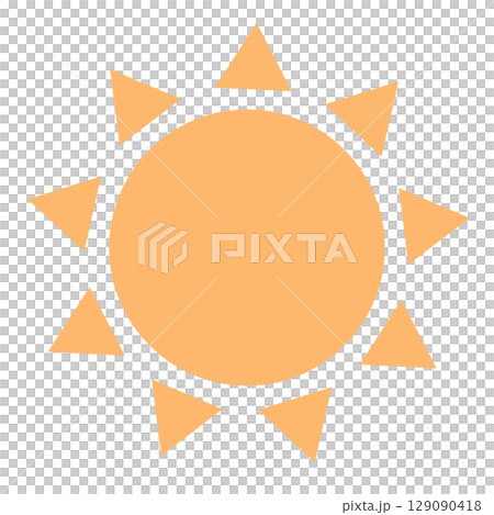 可愛くてシンプルな黄色の太陽 129090418