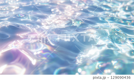 パステルカラーの水面と光の反射 129090436