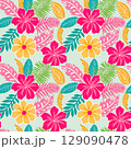 Seamless floral pattern  of flower and leaves background 129090478