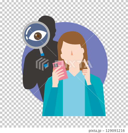 一名女子的智慧型手機資訊被監視 129091216