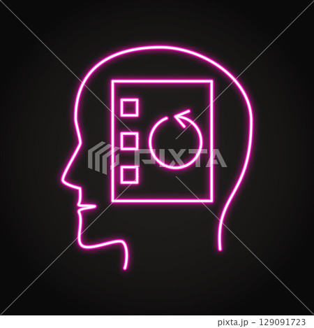 Obsessive compulsive disorder neon icon 129091723