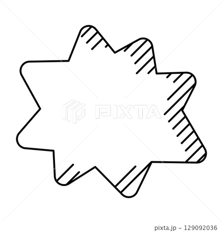 Speech bubble in line art style. Decorative abstract background. 129092036