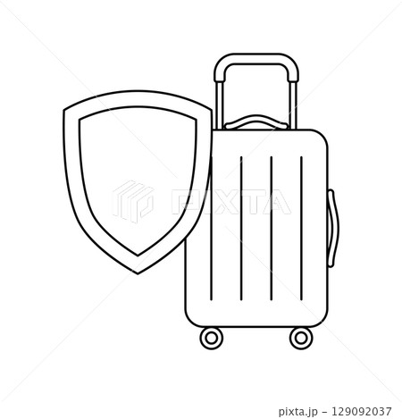 Luggage insurance icon. Air travel and tourism item. Luggage insurance icon. Air travel and tourism item. 129092037