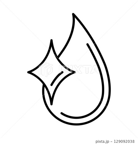 Clear water drop icon. Aqua or liquid thin line illustration. 129092038