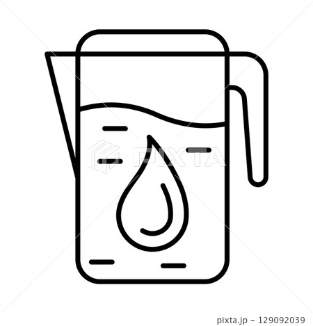 Water filter icon. Aqua or liquid thin line illustration. 129092039