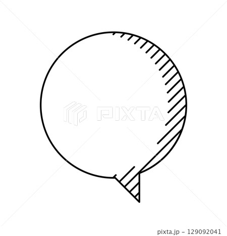 Speech bubble in line art style. Decorative abstract background. 129092041