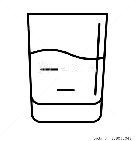 Glass of water icon. Aqua or liquid thin line illustration. 129092043