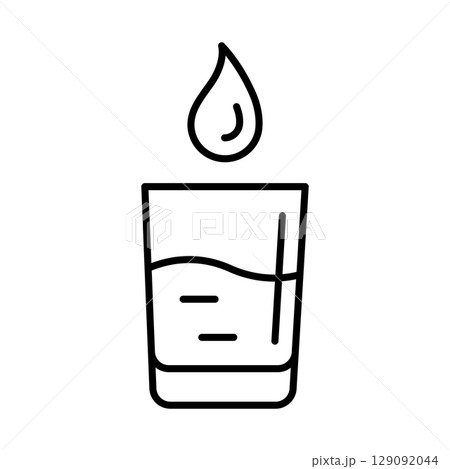 Glass of water icon. Aqua or liquid thin line illustration. 129092044
