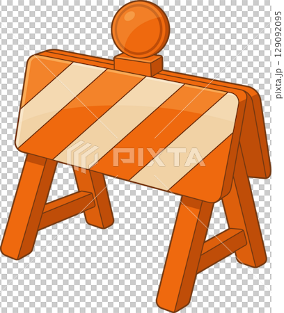Illustration of a traffic barricade for construction work and safety. 129092095