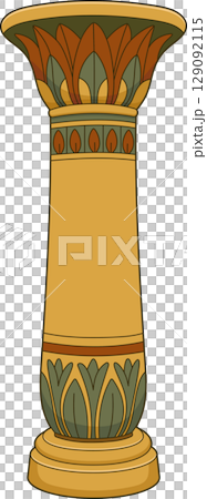 Ornate, Stylized Column with Leaf Decoration 129092115