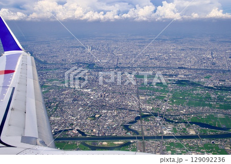 飛行機から見た名古屋市内 飛行機から見た名古屋市内 129092236
