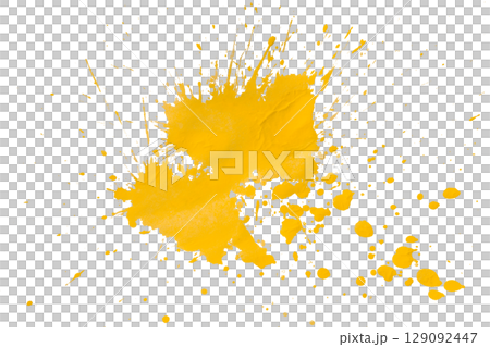 Yellow splash watercolor brush isolated on transparent background Yellow splash watercolor brush isolated on transparent background 129092447