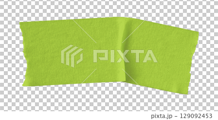 green crumpled torn tape isolated on transparent background 129092453