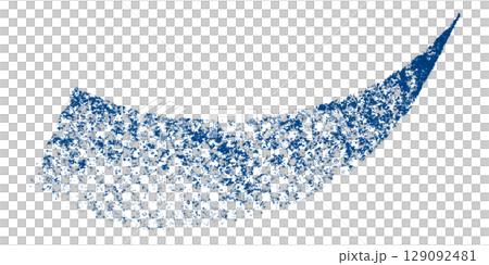 Blue crayon brush stroke isolated on transparent background 129092481