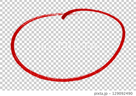 Red pencil highlight circle mark isolated on transparent background Red pencil highlight circle mark isolated on transparent background 129092490
