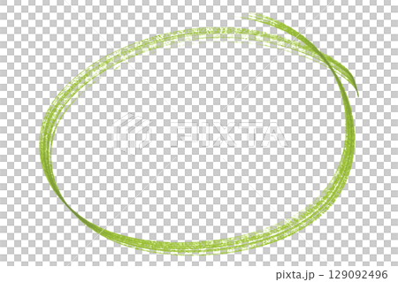 Green pencil highlight circle mark isolated on transparent background 129092496