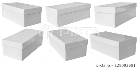 Mockup white box set isolated on white background 129092681