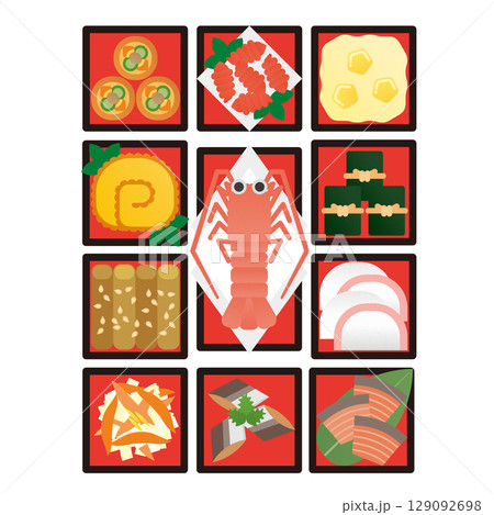 おせち料理のストックイラスト2 129092698
