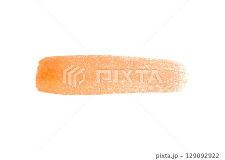 Orange brush stroke isolated on white background 129092922