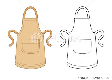 Apron illustration: Cooking and baking wear for chefs and homemakers. Apron illustration: Cooking and baking wear for chefs and homemakers. 129092990