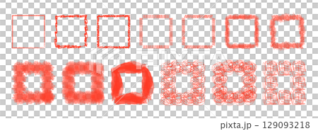 Hand-drawn square frame set (red and vermilion) Hand-drawn square frame set (red and vermilion) 129093218