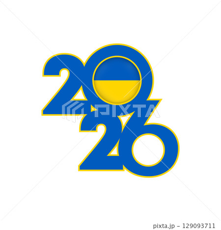 2026 banner with Ukraine flag inside. 2026 banner with Ukraine flag inside. 129093711