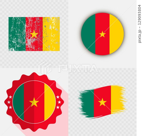 Cameroon National Flag Icon Collection. 129093804