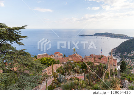 Eze landscape photography taken on a summer day. Coastal view 129094430